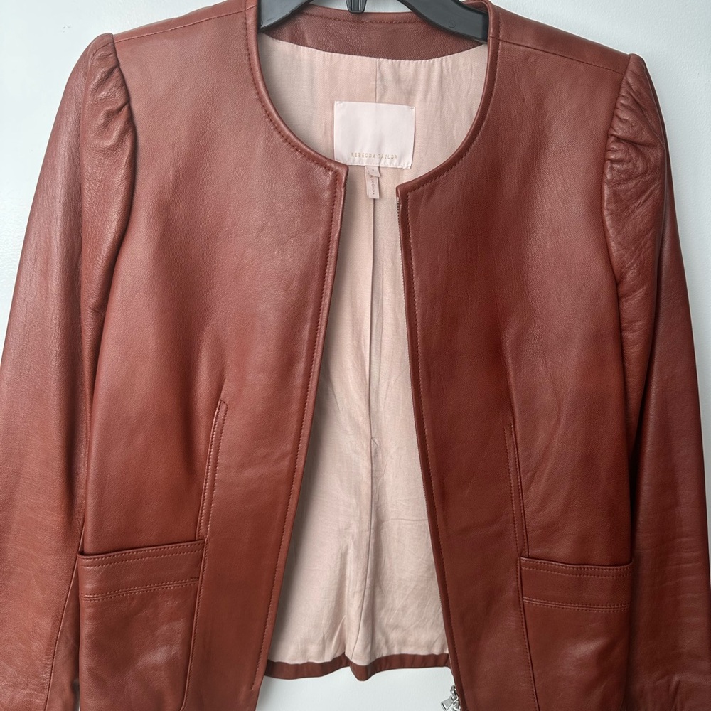 Rebecca Taylor Rich Brown Leather Jacket